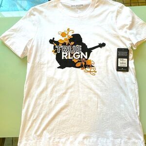 True Religion NWT white vines crew neck t-shirt large
